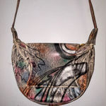 Vintage Botany SMDC Hand painted genuine Leather crossbody bag Black Photo 0