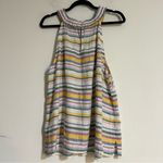 Talbots Linen Halter Tank Top Festive Stripe 2x Photo 6
