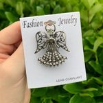 NEW Gray/Silver Rhinestone Angel Brooch/Pin Photo 2