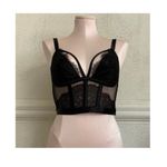 Victoria's Secret  Size Large Very Sexy Black Lace Corset Bustier strappy Bra Photo 6