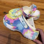 Crocs Rainbow Pastel Tie Dye Platforms Clogs Slip On Lightweight Unisex Classic Comfort Shoes women Sz 9 NWT Photo 0