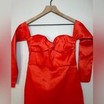 Lovers + Friends  Aylah Red Long Sleeve Strapless Mini Dress size Medium Photo 7