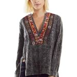 Aratta Silent Journey Charcopyrite Stone Top Blouse Gray Size XS Photo 1