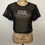 Koral Womens size S Black Terrain Open Mesh Crop Top Logo Active Gym Breathable Photo 14