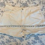Loft White Raw Hem High-Waisted Jean Shorts Size 14 Photo 5