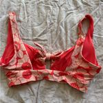 Aerie  Scoop Floral Printed Tie Front Bikini Top Size Small Photo 1