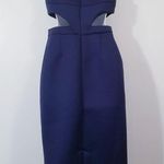 Hunter Bell  Women size 6 Navy Blue Cutout Midi Bodycon Dress Sleeveless Photo 2