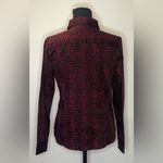 Talbots - Black and red cheetah print button down shirt Size 8P Photo 2
