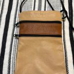 Leather Crossbody Phone Bag Small Shoulder Purse Tan Brown Zipper‎ Photo 2