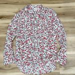 BeachLunchLounge  White Floral Button Up Blouse Top Lightweight Women’s Medium Photo 0