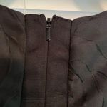 Carmen Marc Valvo Black Jacquard Bead & Sequined Embellished Cap Sleeve Dress Photo 3