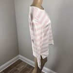 Talbots White Pink 100% Cotton STRIPE TOP SWEATSHIRT Medium Photo 3