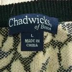Chadwick's  of Boston Leopard Cardigan Button Up Long Sleeve Sweater Top Size L Photo 1