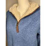 None Sherpa Womens Jacket Pullover Blue 1/4 Zip Sweatshirt Women's Size Small Photo 8