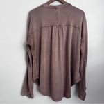 Free People  Free Spirit Henley Top Embroidered Button Oversized Tunic oversized Photo 3