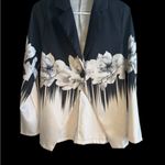 Floral Black and White Women's Blazer Photo 2