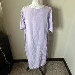 Flax  Linen Dress Womens Long Comfy Beach Size Large Lavender Purple Photo 5