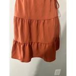 Abercrombie & Fitch Abercrombie Fitch Tiered Wrap Dress Short Flutter Sleeve Orange NWT Size L Photo 5