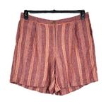 J. Jill SZ 18 Love Linen Shorts Striped Zip Photo 0
