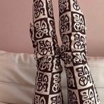 NWT House Of Sunny All You Need Is Love Peace Sign 70s Flare Pant Size 8 Vintage Brown Photo 1