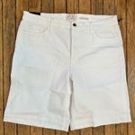 JEN7 Bermuda Shorts High Rise White Denim Everyday Casual Size 14 Photo 0