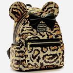 Lounge Fly leopard sequin Minnie Mouse mini backpack & authentic Disney ears set Photo 9