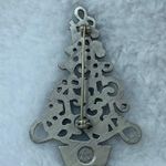FORT USA Merry Christmas Tree Holiday Jewelry Pin Brooch Silver Color Unisex Photo 5
