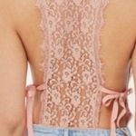 Topshop Blush Pink Plunge Sheer Allover Lace Side Ties Thong Bodysuit Photo 1