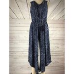 Style & Co  Blue Floral Cropped Jumpsuit Size medium Photo 2