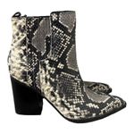 Marc Fisher Boots Womens 7M Black Gray Oshay Pointed Snakeskin Western Cowgirl Photo 0