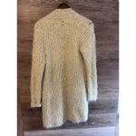 Anthropologie Sweater Sz M LARKIN SHIMMER CARDIGAN Yellow Gold Open SOFT Photo 6
