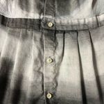 Officine Générale Nadia Gray Striped Linen Short Sleeve Button Front Shirt Dress Size L Photo 8