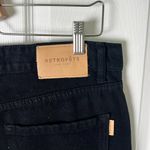 Retrofête Retrofete Black Cotton Embellished Rhinestone Drape Marlowe Straight Jean 29 Photo 6