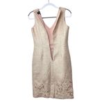 Rickie Freeman Teri Jon Metallic Pink Gold Dress Lace Party Cocktail Sheath 4 Photo 2