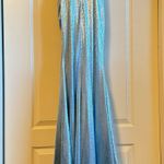 Mon Cheri Colette Blue Metallic Dress Photo 3