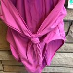 CALIA Women's Tie Front One Piece Swimsuit Pink Geranium Purple 14 NWT Barbie Photo 4