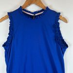 Boden USA Boden Blue Ruffle Neck Sleeveless Top Women's Size US 8 Photo 5