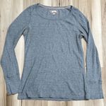 Aerie  Grey Waffle Knit Y2K Henley Long Sleeve Shirt Women’s Large Photo 0