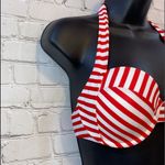 Marilyn Monroe NWT  Red & White Striped Push Up Bikini Top Photo 2
