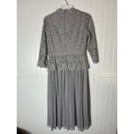 Alex Evenings  Women's Gray‎ Lace 3/4 Sleeve Midi Dress Special Occasion Photo 8