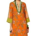 NWT Rara Avis by Iris Apfel Bird Floral Print Caftan in Orange Dress M Size M Photo 0