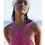 Anthropologie Pink Braided Halter Neck Sleeveless Mini Cami Beach Summer Dress S Photo 2