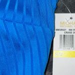 Michael Kors Solid Rib Lace-Up Bikini Top in Vintage Blue Photo 7