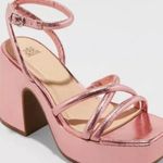 Wild Fable Platform Heel Astro Strappy Pink Metallic shoe New Size 7.5 Photo 0
