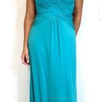 Alice + Olivia Alice+Olívia Turquoise Rouched gown Dress Photo 3