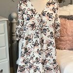White Floral Mini Dress Pockets Silky Womens Medium Faithful & True Boutique Size undefined Photo 5