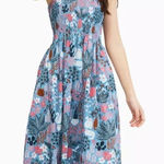 Kate Spade  Dress Size XS‎ Tank Floral Midi Smocked Botanical Boho Garden Posy Photo 0