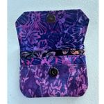 Unbranded Floral Batik Dyed Snap Button 3 Compartment Cards Cash Mini Pouch Purple Photo 4