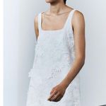 ZARA  Embroidered White Floral Dress Size Large NWT Photo 1