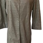 Elie Tahari  Patchwork Cut Out Leather Coat, Sz M Photo 8
